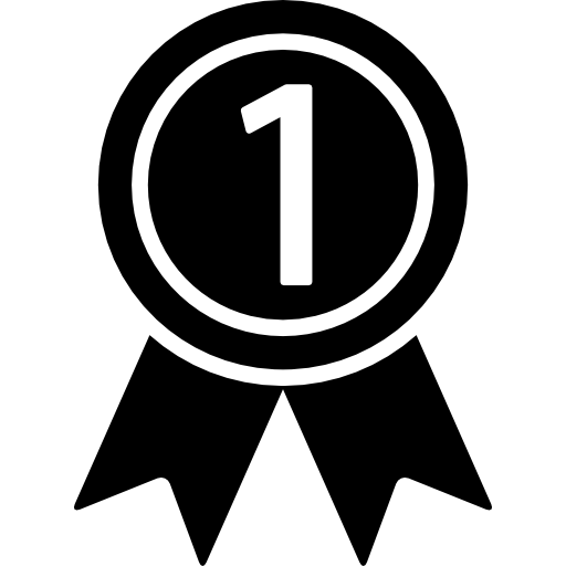 Medal on a ribbon for number one